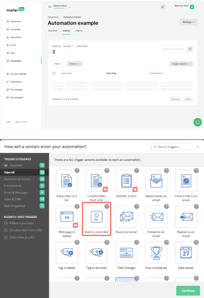 MailerLite vs ActiveCampaign : Automatisation